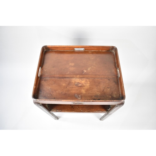 79 - A 19th Century Mahogany Gentleman's Washstand with Galleried Tray Top, Open Centre Section and Chamf... 