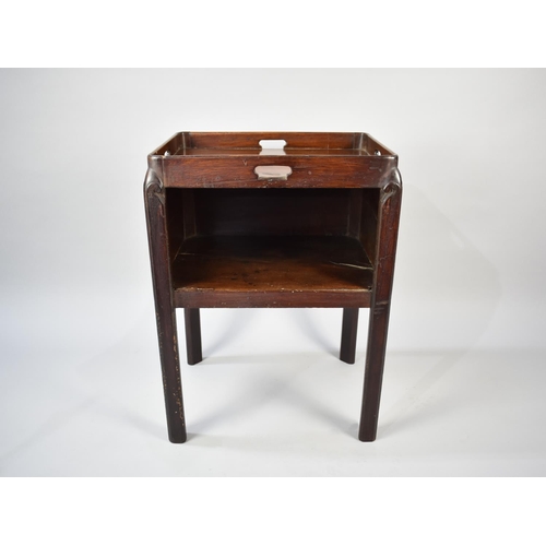 79 - A 19th Century Mahogany Gentleman's Washstand with Galleried Tray Top, Open Centre Section and Chamf... 