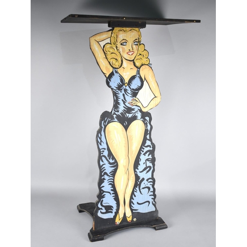 92 - A Mid 20th Century Painted Wooden Magician's Table decorated with Dancing Girl, 44cms Wide and 83cms... 