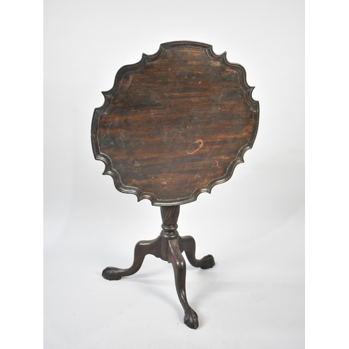 96 - A 19th Century Snap Top Tripod Table with Shaped Piecrust Top, 60cms Diameter