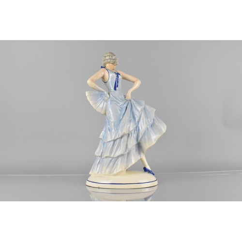 455 - An Art Deco Sitzendorf Study of a Lady, c.1935, 36cm high