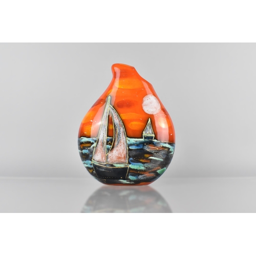 465 - An Anita Harris Art Pottery Vase, Sail Boats, 22cm high