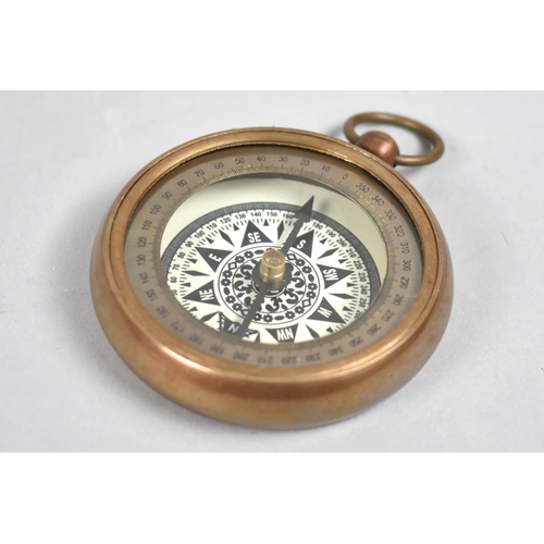 112 - A Reproduction Circular Brass Case Compass as was Made by Henry Hughes 1941, 