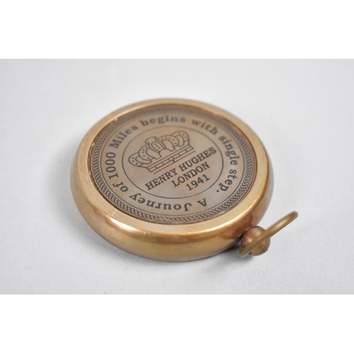 112 - A Reproduction Circular Brass Case Compass as was Made by Henry Hughes 1941, 