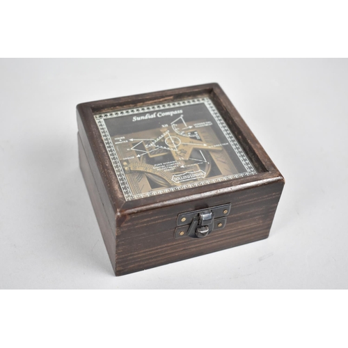 115 - A Reproduction Cased Sundial Compass As Was Made by Dollond, 7.5cms Square