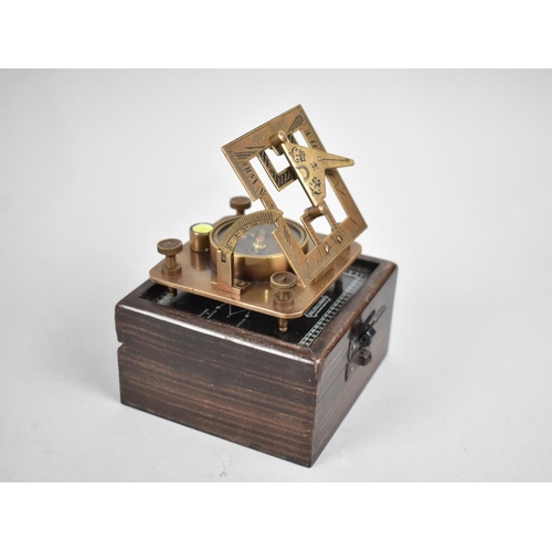 115 - A Reproduction Cased Sundial Compass As Was Made by Dollond, 7.5cms Square