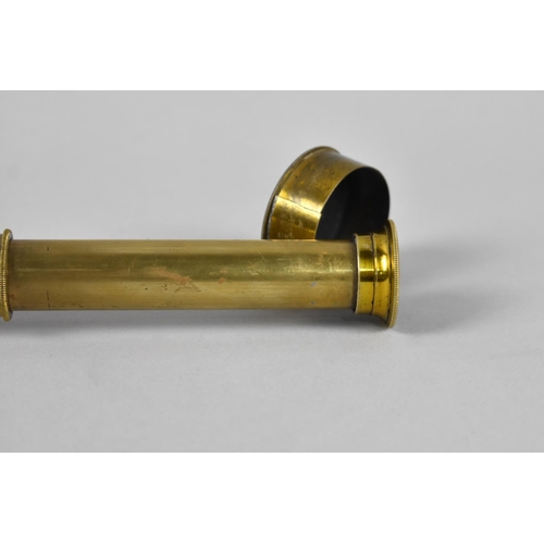 14 - A Brass and Leather Three Draw Telescope