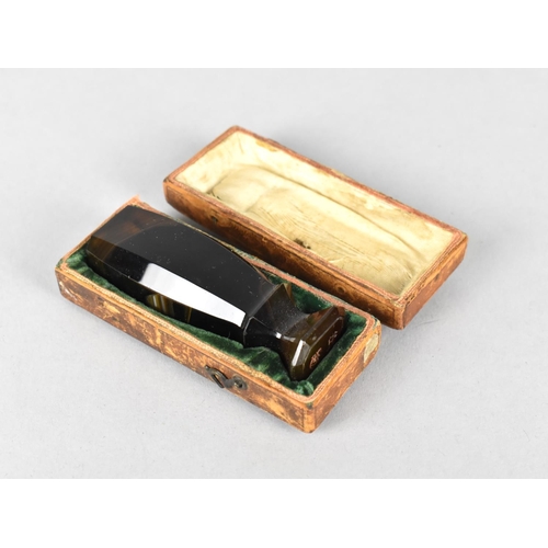 22 - A Cased Agate Seal with Monogram, 6.5cms Long