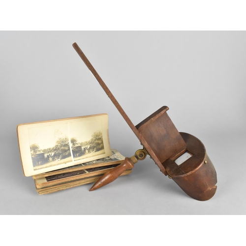 26 - A Late 19th/Early 20th Century Stereoscopic Viewer together with 27 Monochrome Cards, Mixed Views