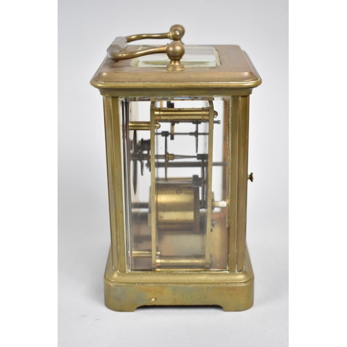 41 - A Mid 20th Century Brass Carriage Clock with White Enamelled Dial, Missing Front Glass Panel but Mov... 