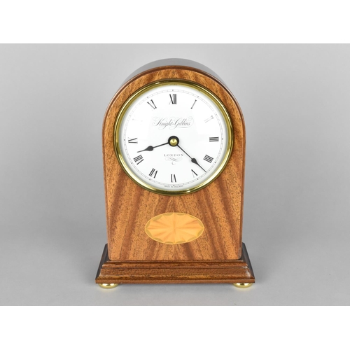 47 - A Modern Arched Top Inlaid Mantel Clock in the Edwardian Style, Battery Movement, 20cms High