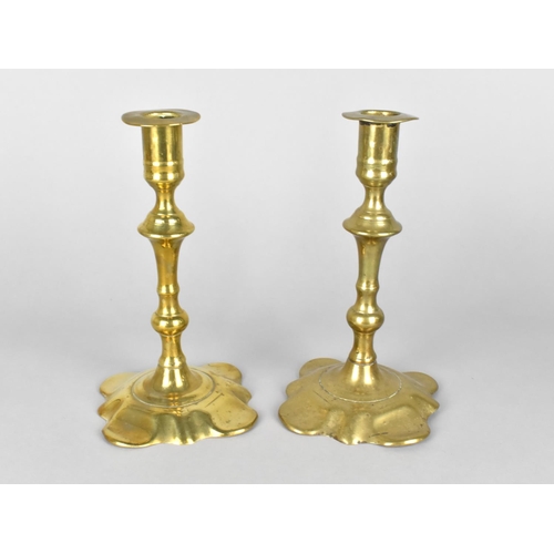 48 - A Pair of Late 19th/Early 20th Century Brass Candlesticks, 17.5cms High