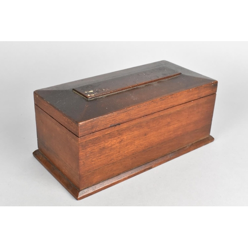 5 - An Edwardian Mahogany Box of Sarcophagus Form, 20cms Long