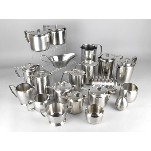 515 - A Collection of Various Stainless Steel to Include Old Hall Teapots, Coffee Pots, Hot Water Pots, To... 