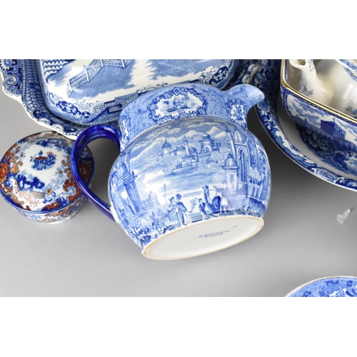 519 - A Collection of Various 19th and 20th Century Blue and White to Comprise Willow Pattern Meat Platter... 