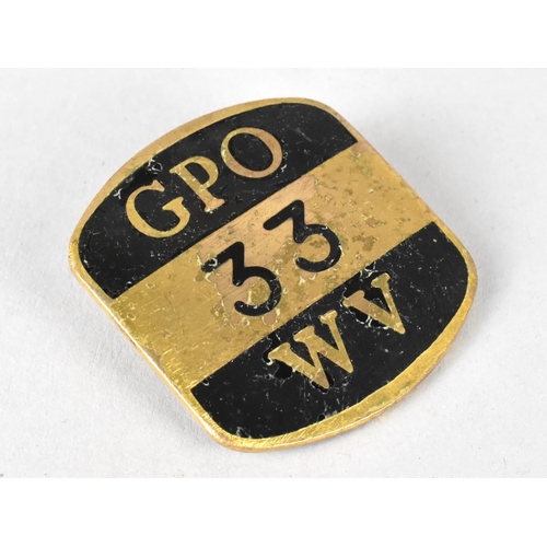 52 - An Early/Mid 20th Century Enamelled GPO Badge, Inscribed Verso with Reward Details, 4cms Wide