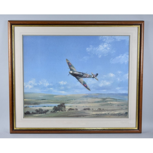 545 - A Large Framed Spitfire Print after John Young, 69x54cms