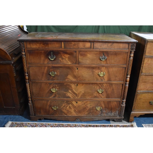 554 - A 19th Century Scottish Mahogany Chest of Two Short and Three Long Drawers having two Secret Drawers... 