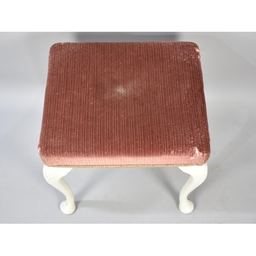 562 - A Mid 20th Century White Painted Upholstered Dressing Table Stool for Reupholstery, 48x42cms