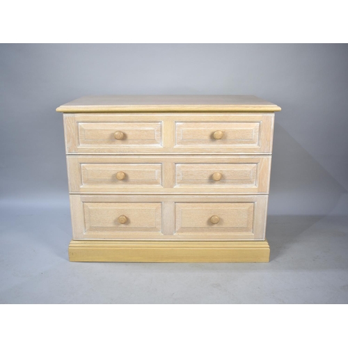 563 - A Modern Limed Three Drawer Bedroom Chest, Matches Lot 561, 94cms Wide