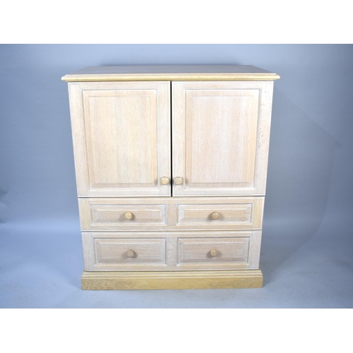 565 - A Limed Bedroom Unit, Matches Lot 561, 94cms Wide