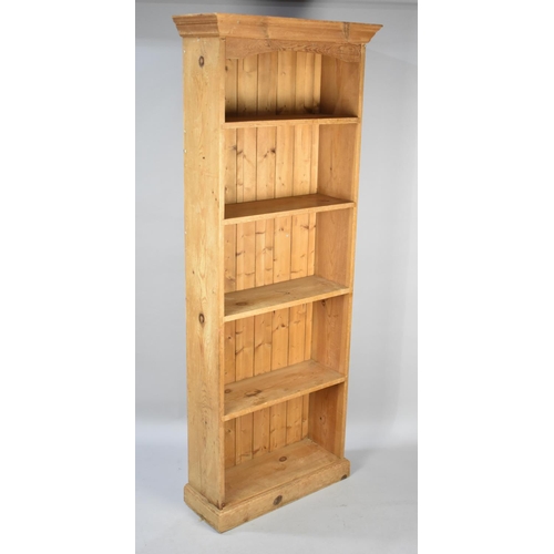 571 - A Pine Five Shelf Open Bookcase, 71cms Wide