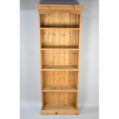 571 - A Pine Five Shelf Open Bookcase, 71cms Wide