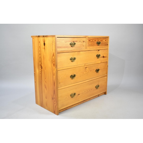 572 - A Modern Pine Chest of Two Short and three Long Drawers, Matches Lot 570, 91cms Wide