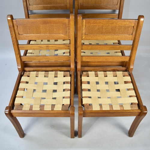 575 - A Set of Four Ladder Back Chairs, Require New Pad Seats