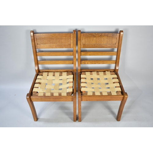 575 - A Set of Four Ladder Back Chairs, Require New Pad Seats