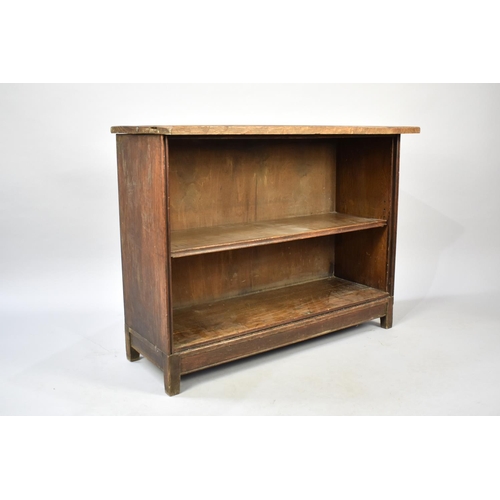 578 - An Edwardian Oak Two Shelf Open Bookcase, 91cms Wide