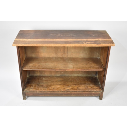 578 - An Edwardian Oak Two Shelf Open Bookcase, 91cms Wide