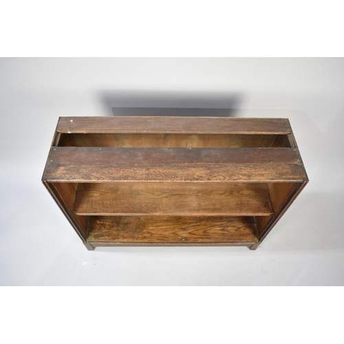 578 - An Edwardian Oak Two Shelf Open Bookcase, 91cms Wide