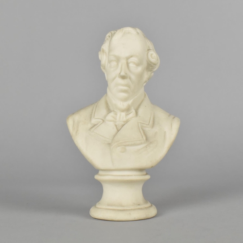 58 - A Small Parian Ware Bust of Disraeli, 13.5cms High