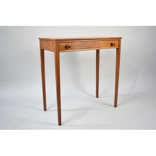 62 - A Modern Side Table with Single Drawer on Square Tapering Supports, 68cms Wide