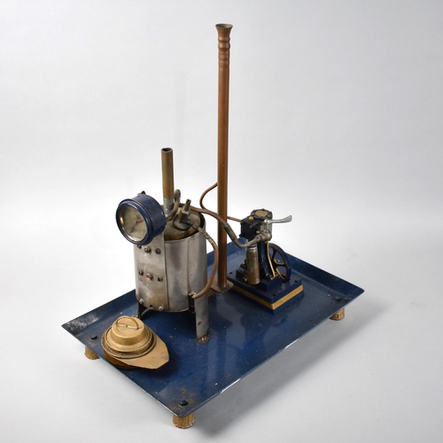 63 - An Early/Mid 20th Century Scratch Built Fixed Steam Engine, Untested, Tray Base Measures 41x27cms