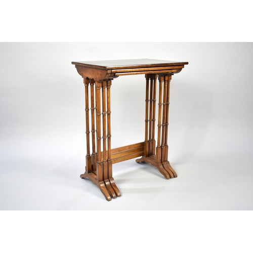 76 - A Nest of Three Tables with Crossbanded and Inlaid Tops, 48cms Wide