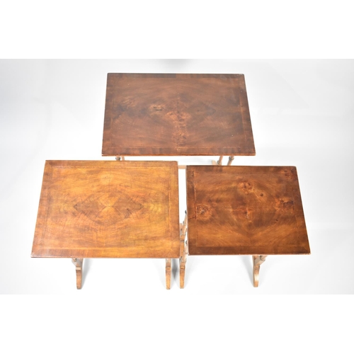 76 - A Nest of Three Tables with Crossbanded and Inlaid Tops, 48cms Wide