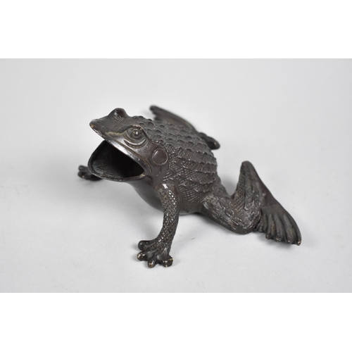 80 - A Large Patinated Bronze Study of a Toad, 16.5cms Wide