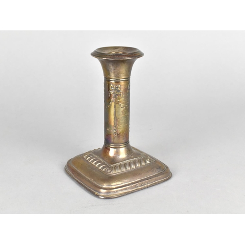 423 - A Silver Candlestick by Ellis & Co (Ellis Jacob Greenberg), the Column Decorated with Ribbons and Sw... 