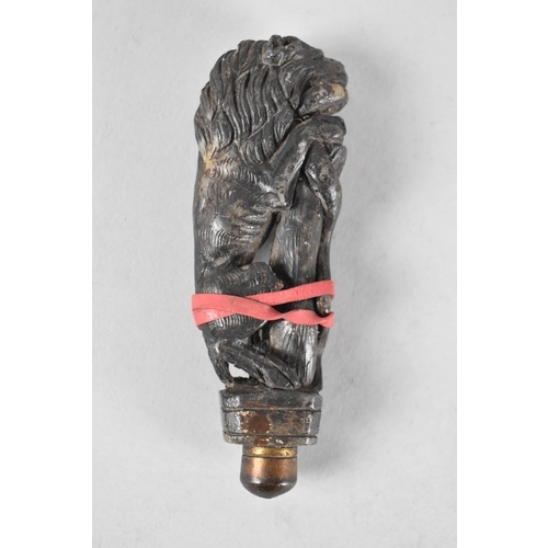 38 - An Interesting 19th Century Carved Slate Allegorical Finial or Mount, in the Form of a Lion on Tree ... 