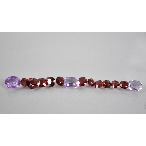 444 - A Collection of Various Garnet and Amethyst Stones, Various Cuts, all Untested, Largest Amethyst 8.9... 