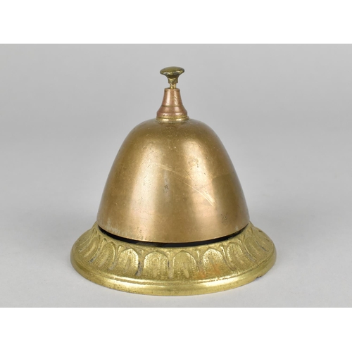 12 - A Vintage Brass Counter Reception Bell, Working Order, 8.5cms High