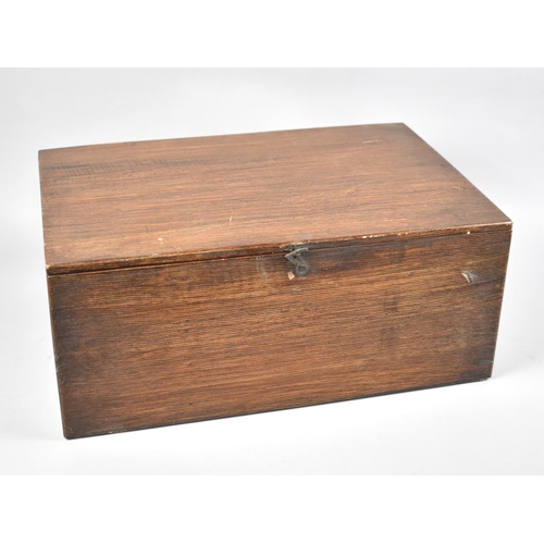 151 - A Vintage Scumble Glazed First Aid Box with Hinged Lid to Sectioned Interior, 44cms Wide