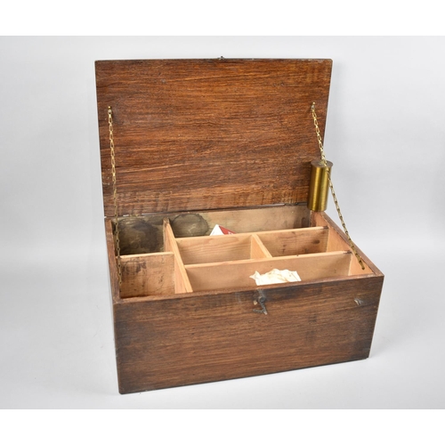 151 - A Vintage Scumble Glazed First Aid Box with Hinged Lid to Sectioned Interior, 44cms Wide