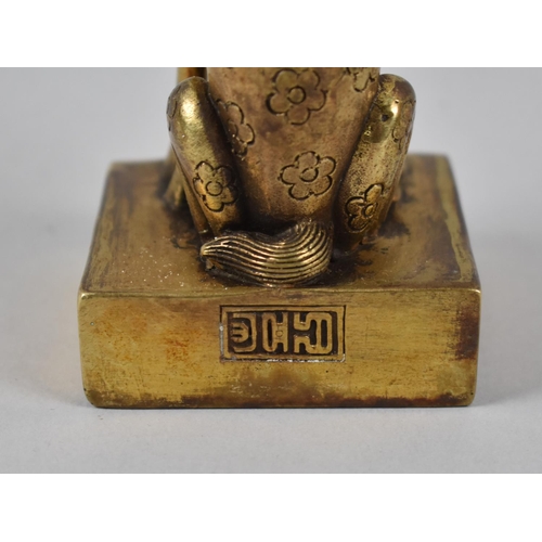 171 - A Gilt Bronze Oriental Double Seal in the Form of Mating Deer, 12.5cms High