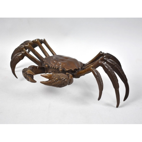 175 - A Large Patinated Bronze Study of a Crab, 24cms Wide