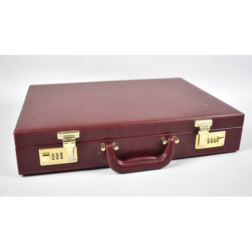 189 - A Modern Leather Effect Combination Lock Briefcase, 44.5cms Wide