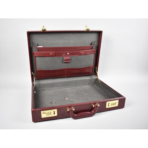 189 - A Modern Leather Effect Combination Lock Briefcase, 44.5cms Wide