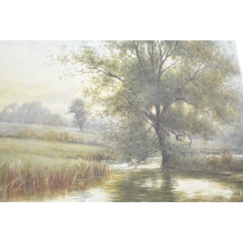 195 - A Framed Watercolour Depicting River Scene, Signed A Ashdown Box,